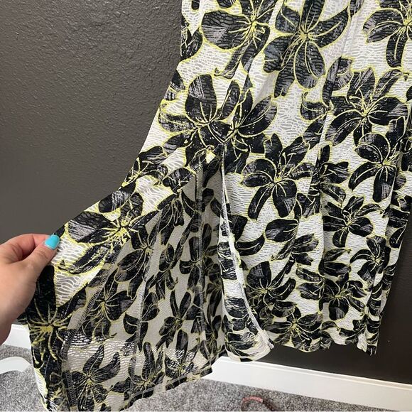 Topshop Outline Hibiscus Maxi Skirt with Front Split - Picture 6 of 13